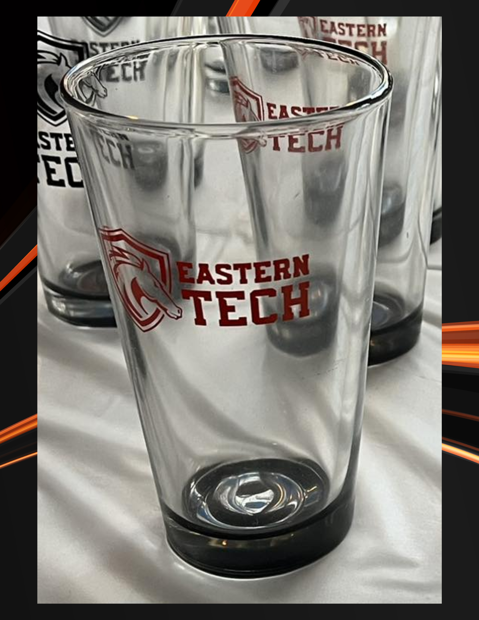 TECH PINT GLASS (ORANGE PRINT)